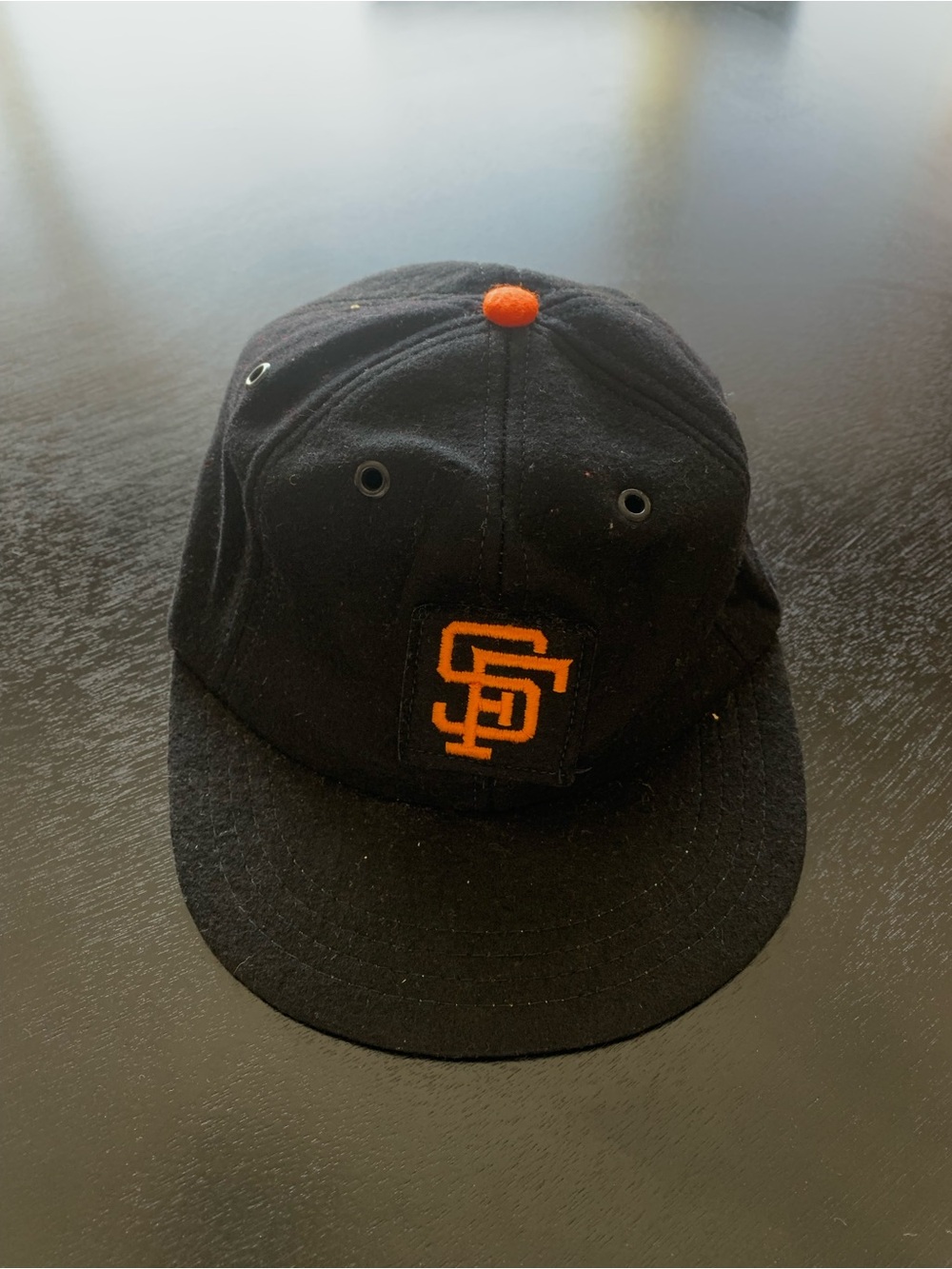 Vintage Wool San Francisco Giants Black and Orange Baseball Cap with SF Logo